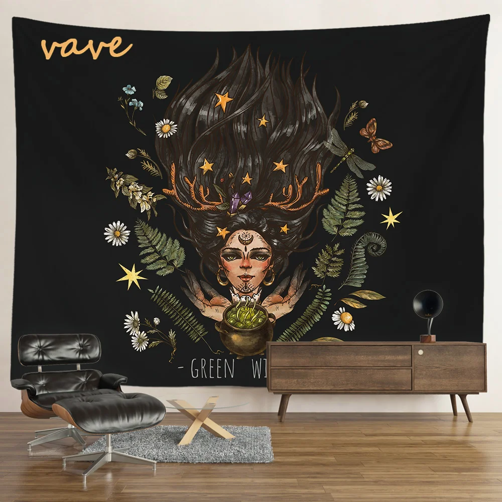 Nigikala Magic Vintage Tarot Mushroom Tapestry Wall Hanging Trippy Butterfly Mandala Hippie Aesthetic Tapestry Sun and Moon