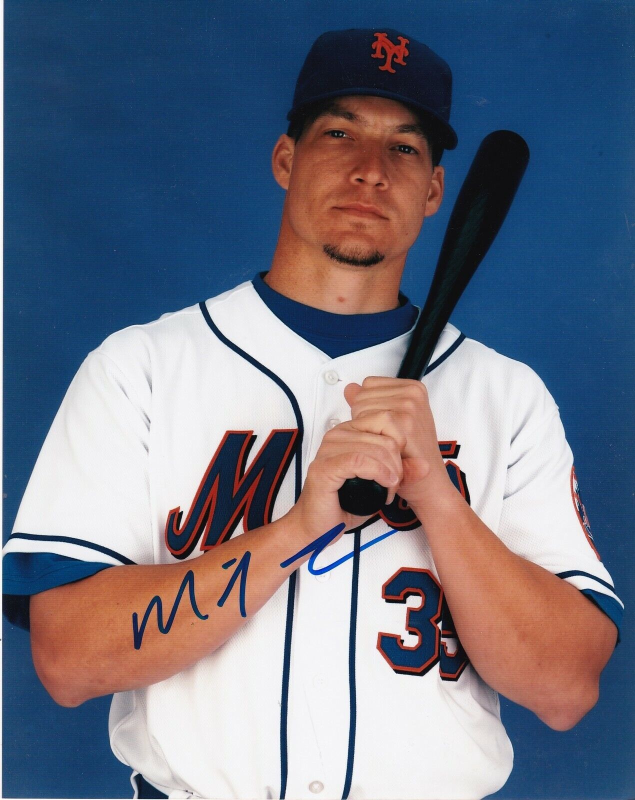 MIKE JACOBS NEW YORK METS ACTION SIGNED 8x10