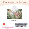(24cm)Diamond Art Tissue Box DIY PU Napkin Cover for Home(Butterflies and flowers)