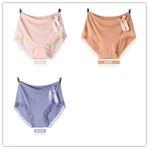 Big Sizes Panties of Large Size Clothing Laces Soft Ladies Plus Size Underwear Women Comfortable Briefs XL-5XL 3 Pieces