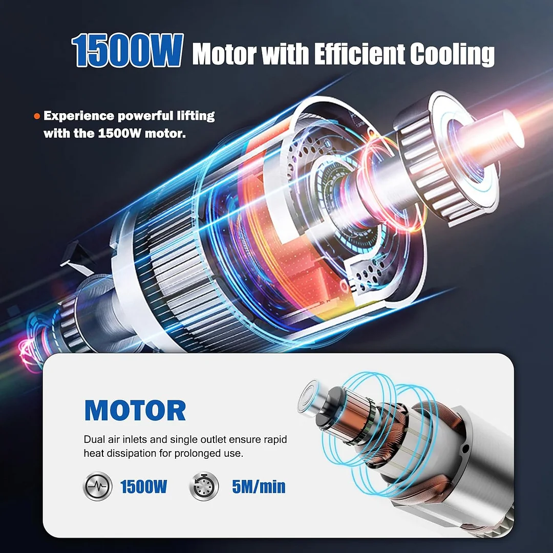 رافعة كهربائية محمولة 200 كجم، رافعة كهربائية بسلك فولاذي 220 فولت (نسخة جهاز التحكم عن بعد، 19 متر)