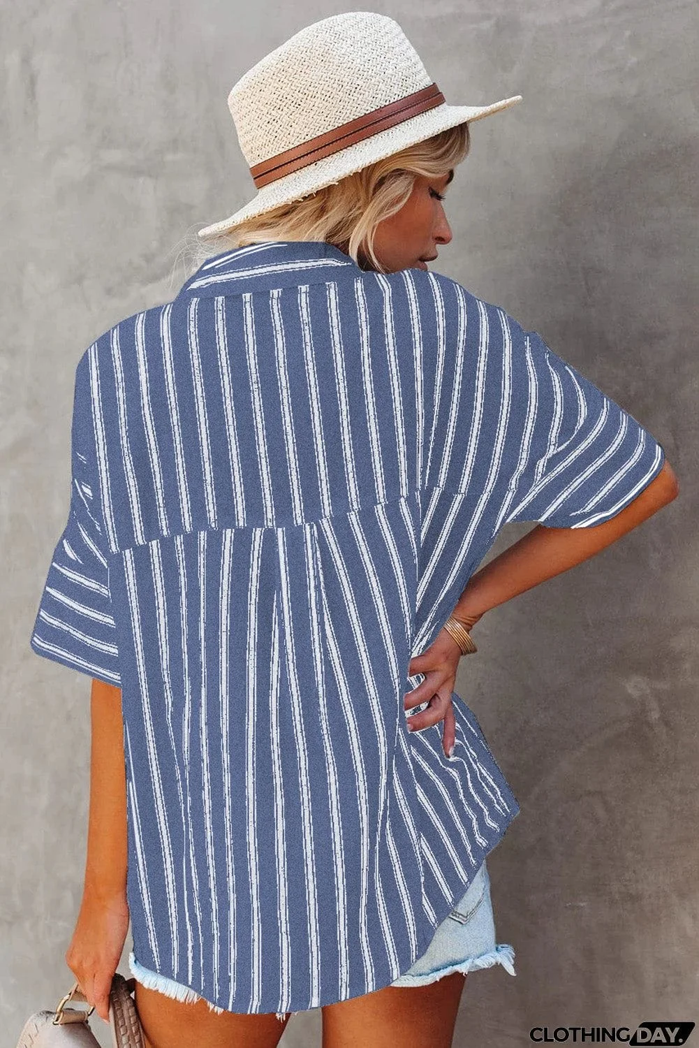 Pocketed Striped Shirt