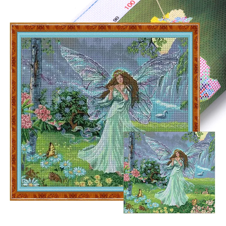 『Joy Sunday』Butterfly Fairy - 14CT Stamped Cross Stitch(49*43cm)