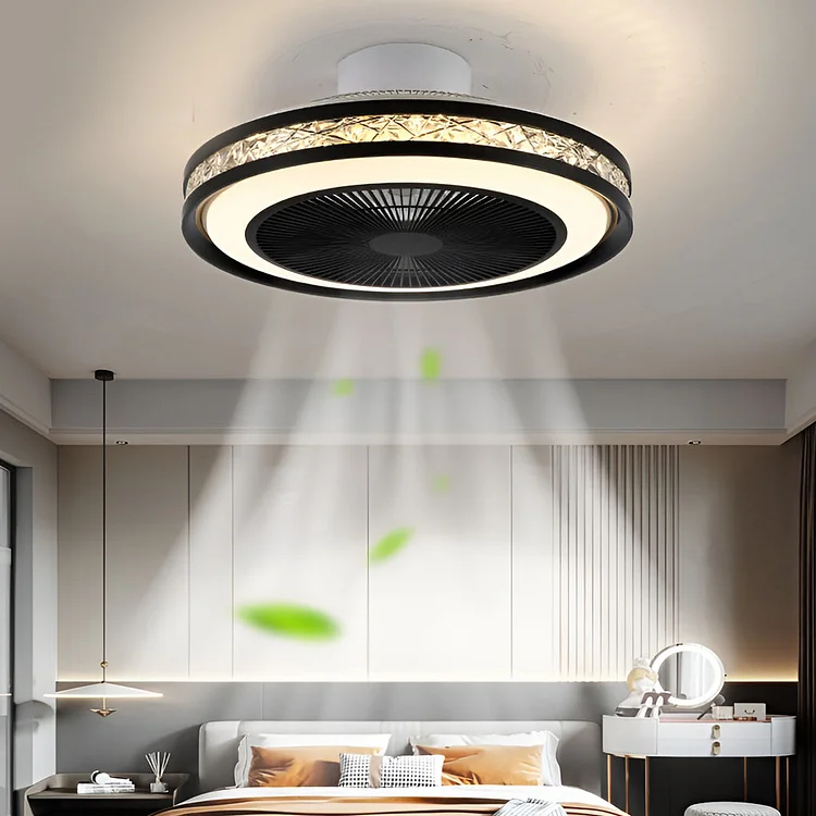 Nordic Minimalist Household Stepless Dimming Integrated Bladeless Ceiling Fan Lamp - Appledas