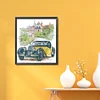 Yellow Classic Car - 14CT Counted Cross Stitch 26*30cm/10.24*11.81in