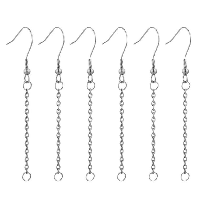 20 PCS/Package Stainless Steel Solid Color Hook Earring Findings Minimalist