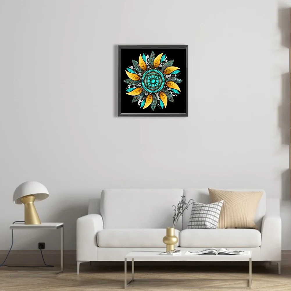 Full Round Diamond Painting 30*30cm - Artistic Sunflower