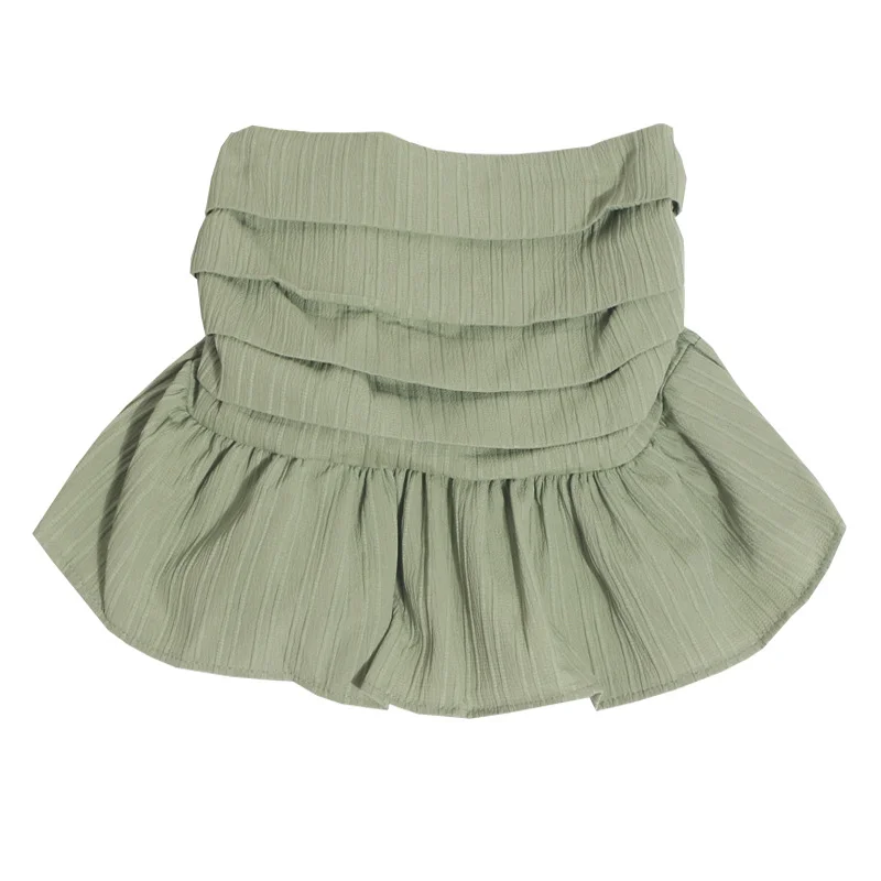 Nigikala Nigikala And Spicy Wind Wearing A Breast Vest Female Pressure Folded Word To Receive Waist Skirt Short Wrapped Chest-Clothed Backwear 8965