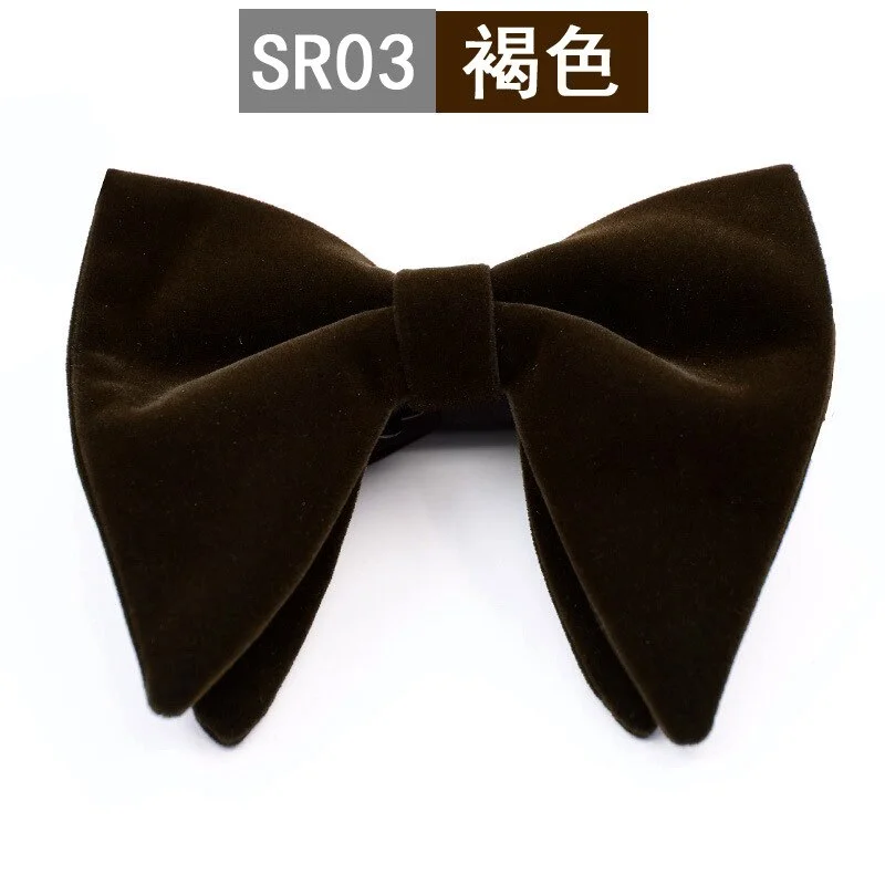 New Fashion Velvet Big Bowties for Women Mens Groom Wedding Bow Tie Skinny Solid Color Gravatas Slim Black Cravat Accessories