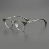 Limited edition! Pure titanium medium gold plate retro eyebrow line frame with myopia glasses