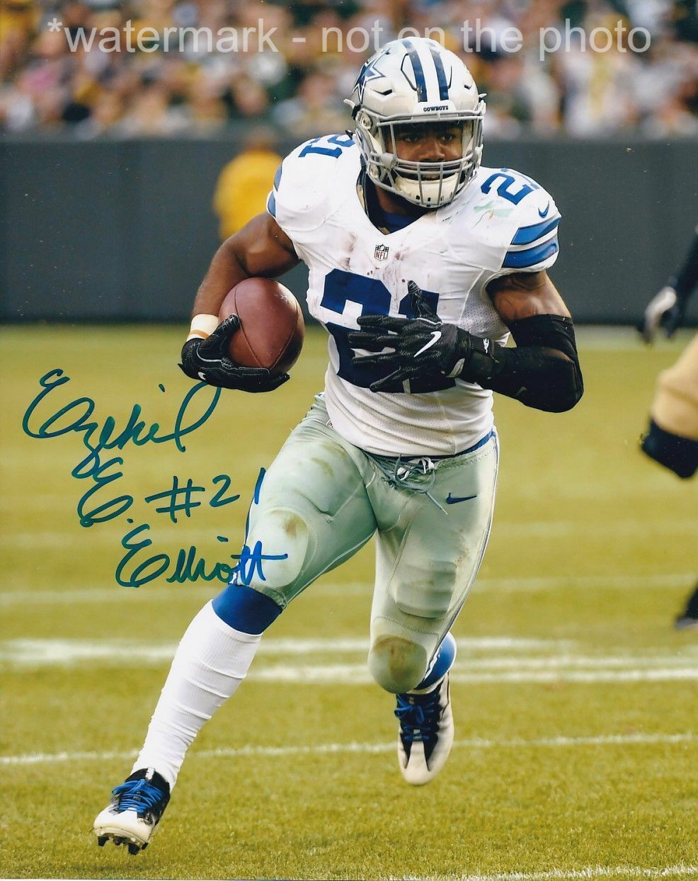 EZEKIEL ELLIOTT SIGNED AUTOGRAPH 8X10 Photo Poster painting DALLAS COWBOYS