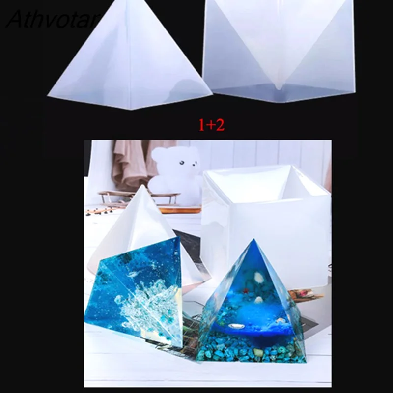 Athvotar Large Pyramid Resin Mold Casting Silicone Jewelry Molds Making Tree of Life Orgonite Pyramid Mold