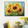 (US Only)Full Embroidery Beads Printed 11CT Sunflower Cross Stitch Kit Art Decor 65x50cm