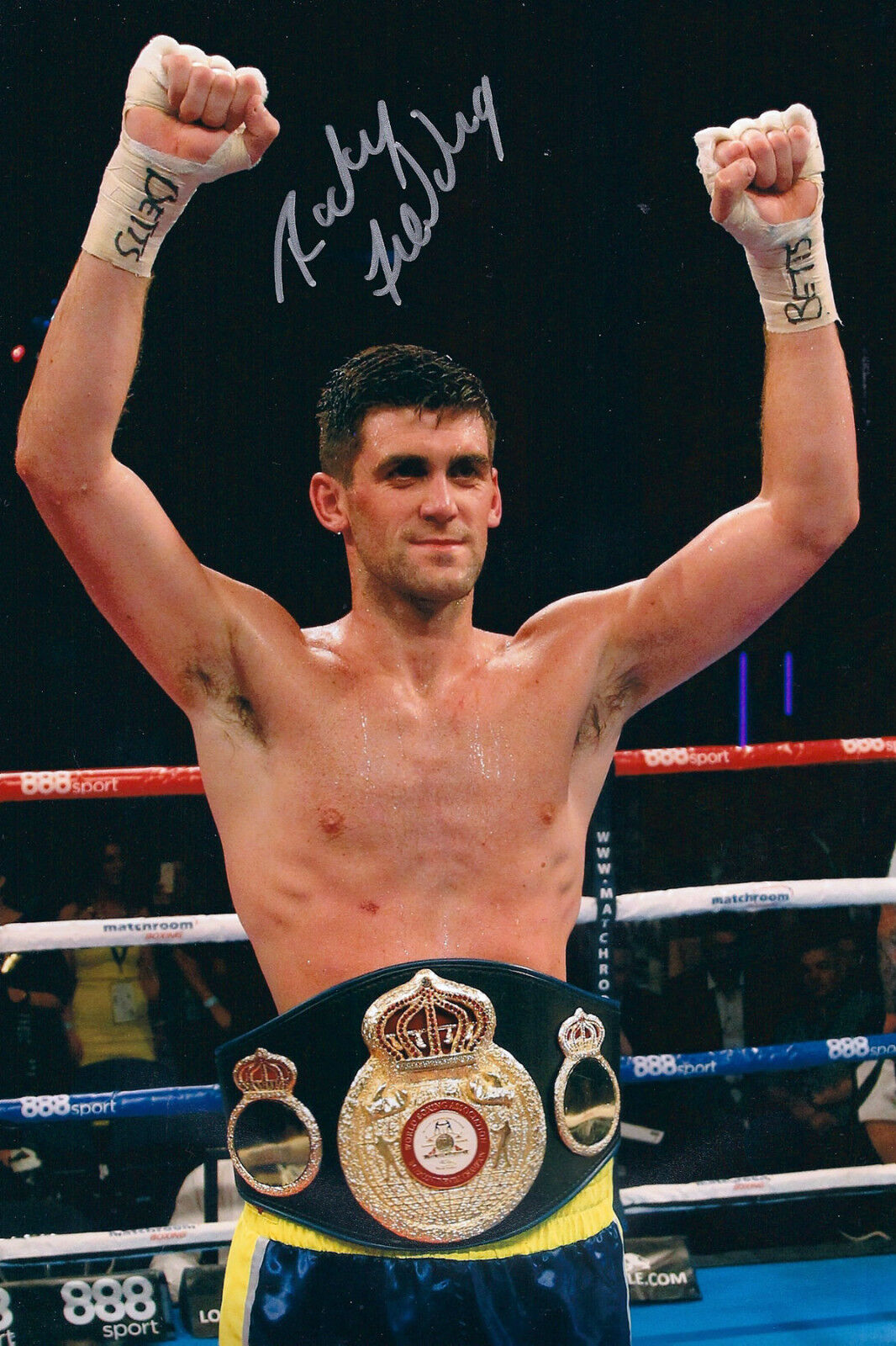 Rocky FIELDING Signed 12x8 Autograph Photo Poster painting AFTAL COA Middleweight Champion Boxer