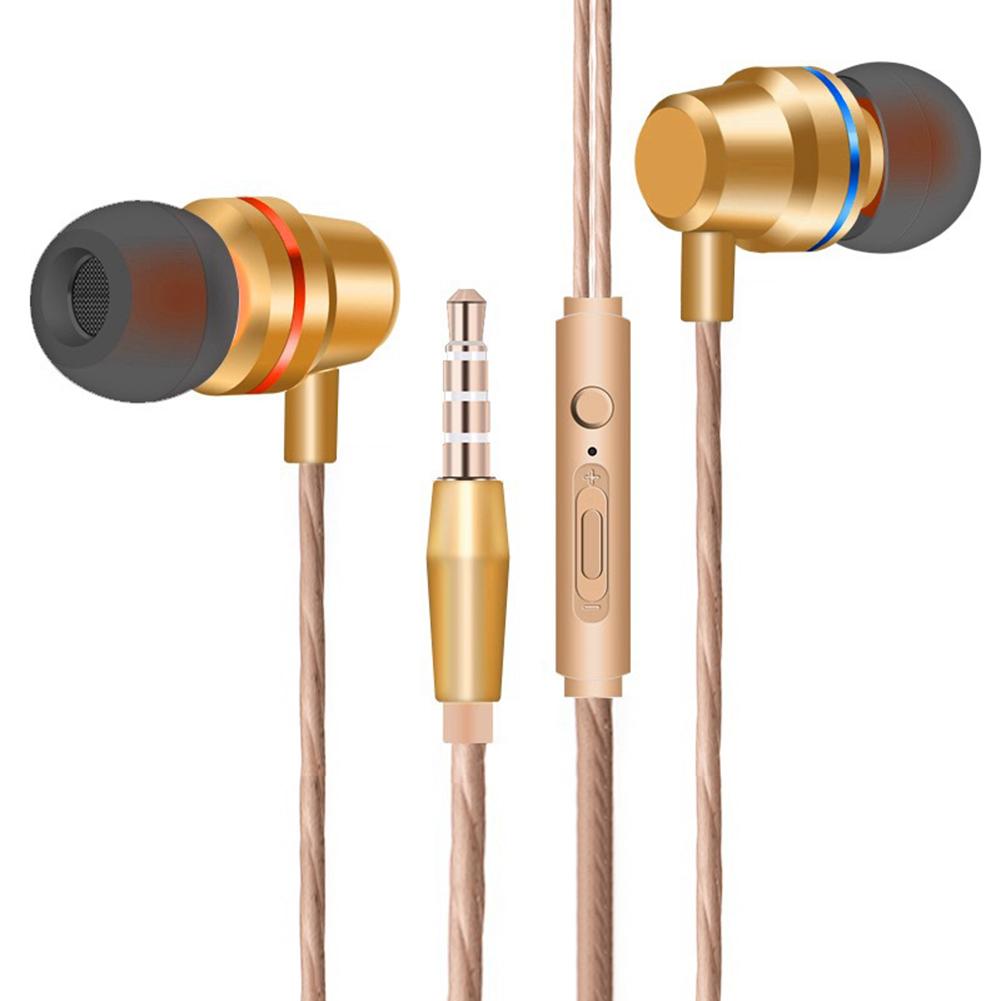 

PTM M5 In-ear Headphones 3.5mm Plug Wired Bass Earphones with Mic (Gold), 501 Original