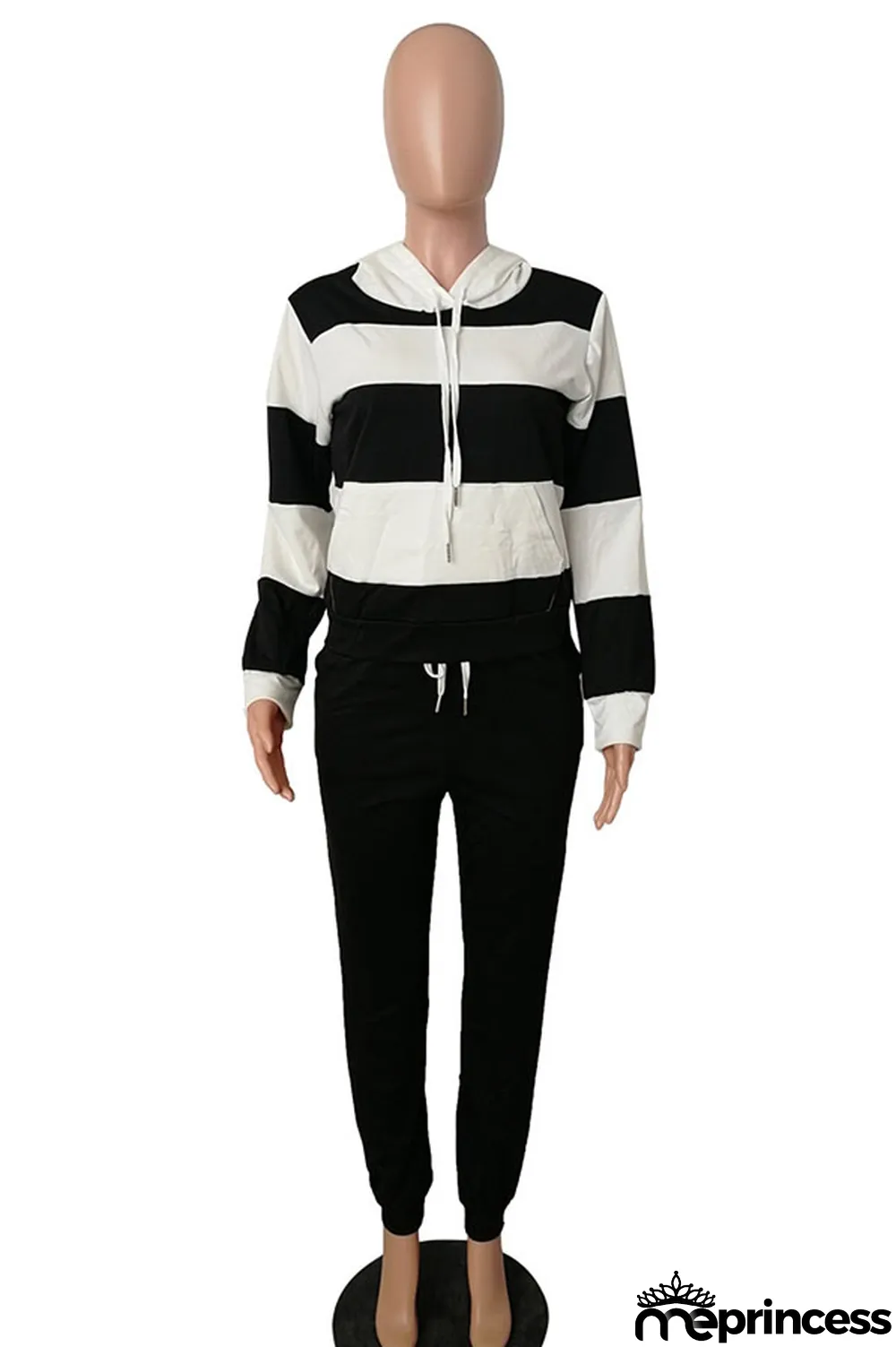 Red Polyester OL Striped Patchwork Print pencil Long Sleeve Two Pieces