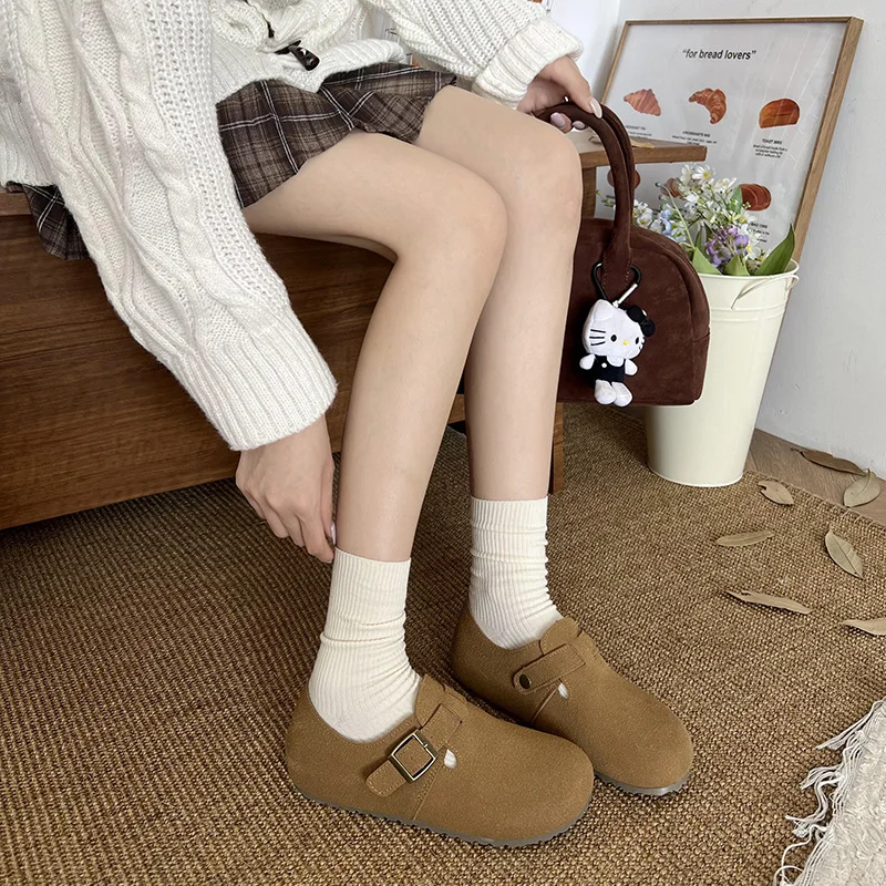 Yyvonne Birken Shoes Women Spring And Autumn New Super Fire In Women's Shoes One Foot Pedal Bean Shoes Bread Ugly Single Shoes