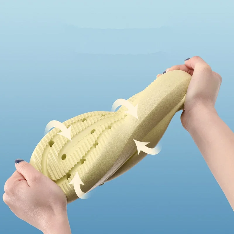 Couples Flip Flops For Women  2022 Summer Women Slippers Outdoor Solid Black Anti-Skid Beach 5Cm Thick Sole Platform Slipper