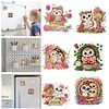 (US Local)6Pcs Acrylic  Owls Diamond Painting Fridge Magnet for Fridge Whiteboard
