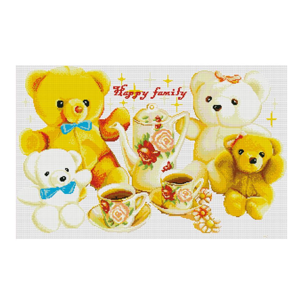 

Happy Family - 11CT Stamped Cross Stitch - 79*53cm (Big Size), 501 Original