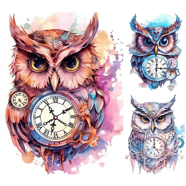 Luminous Owl 30*40cm(canvas) full round drill diamond painting