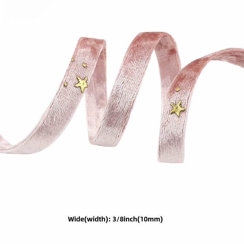 Yongjia Baotong Diy Hair Accessories Material Bronzing Velvet Double-sided Webbing Gold Diamond Velvet Cloth Accessories Ribbon