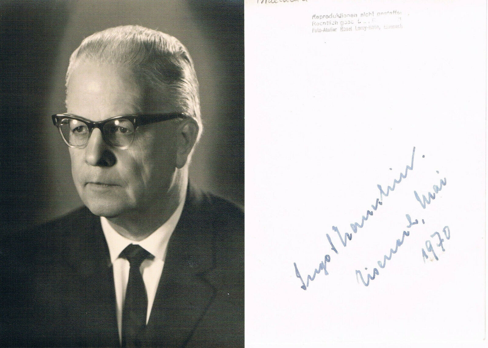 Bishop Ingo Braecklein 1906-2001 autograph signed Photo Poster painting 4x6