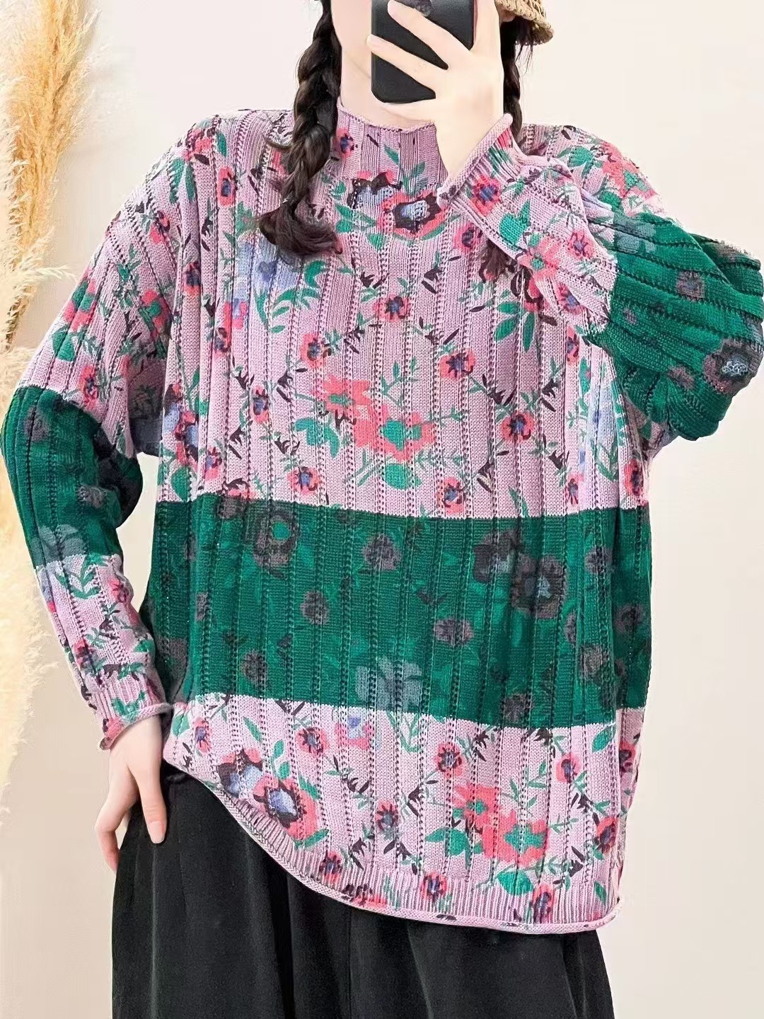 Chicfifth Sweater Women Winter Long Sleeve High Quality Autumn Vintage Top Knitted Cardigan