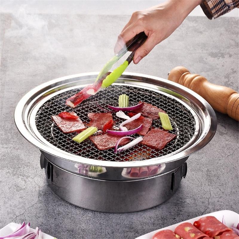 Portable Korean Style Stainless Steel Charcoal Camping Grill