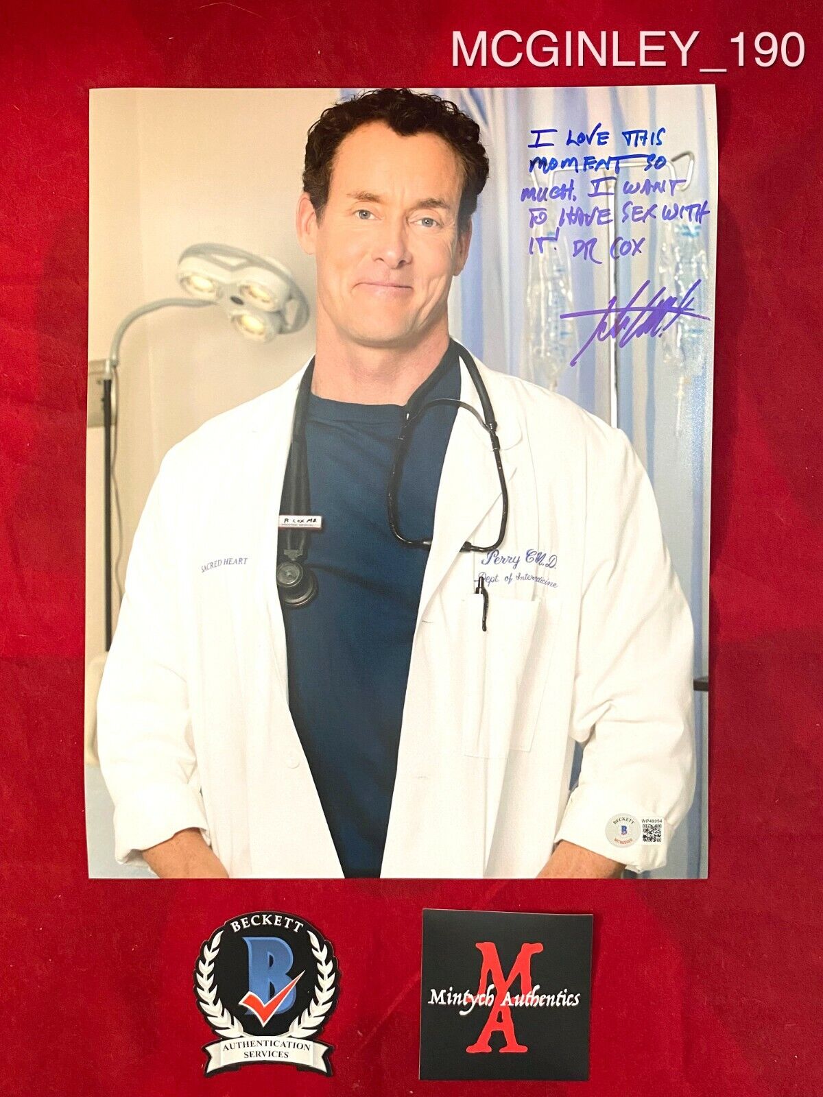 JOHN MCGINLEY AUTOGRAPHED SIGNED 11x14 Photo Poster painting! SCRUBS! DR PERRY COX BECKETT COA!