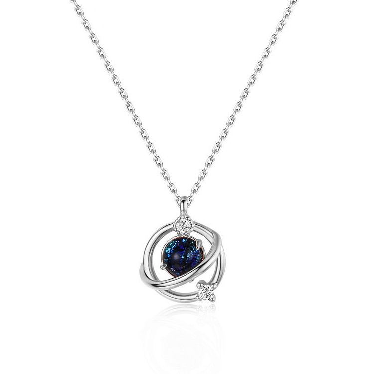 Planet Necklace-Shiny Fantasy Planet Diamond Pendant Jewelry Gift for Women  