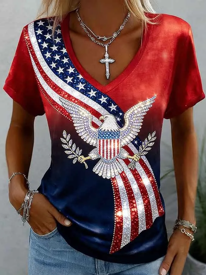 Women's 250th Anniversary Print V-Neck T-Shirt