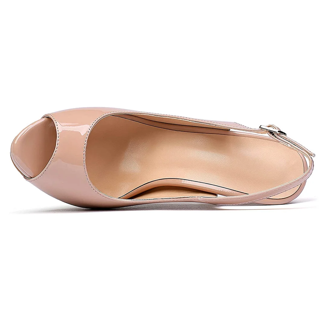 4.72'' Women's Platforms Heels Party Wedding Patent Pumps-MERUMOTE