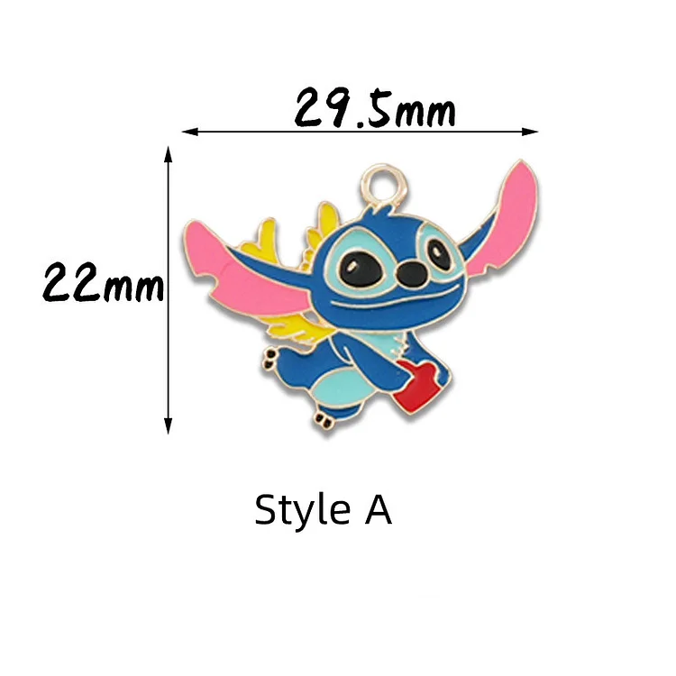 10/30pcs Cartoon Animal Stitch Heart Charm Anime Doll Little Monster Charms Enamel Charm Pendant Bracelet DIY Earring Necklace Key Chain Jewelry Accessories