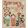 February Animal House Partial 14CT 2 Strands French DMC DIY Counted Cross Stitch Kits for Beginners Adults Home Decor Cross Stitch Patterns Arts Craft Kits 19x22cm