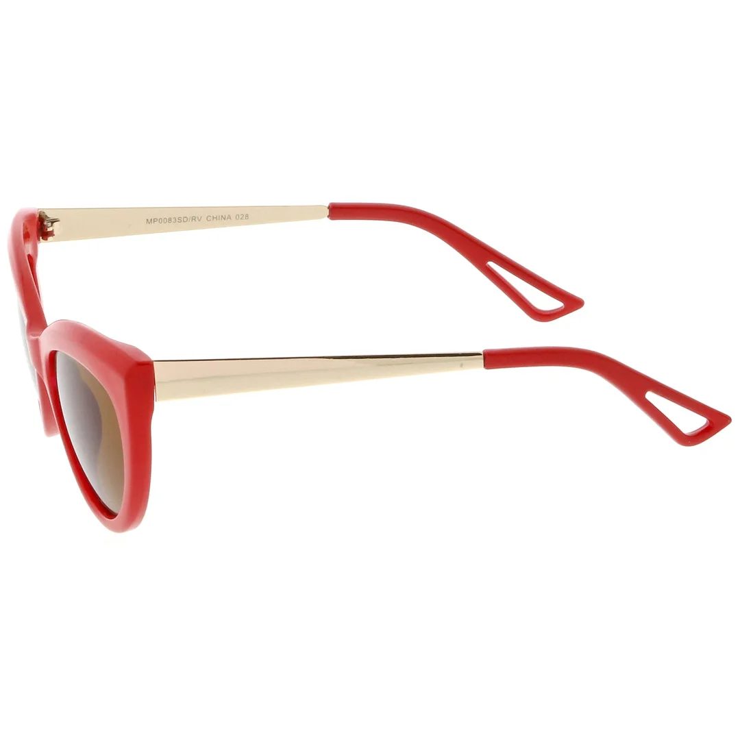 Bold 50's Fashion Oval Cat Eye glasses With Metal Arms 51mm