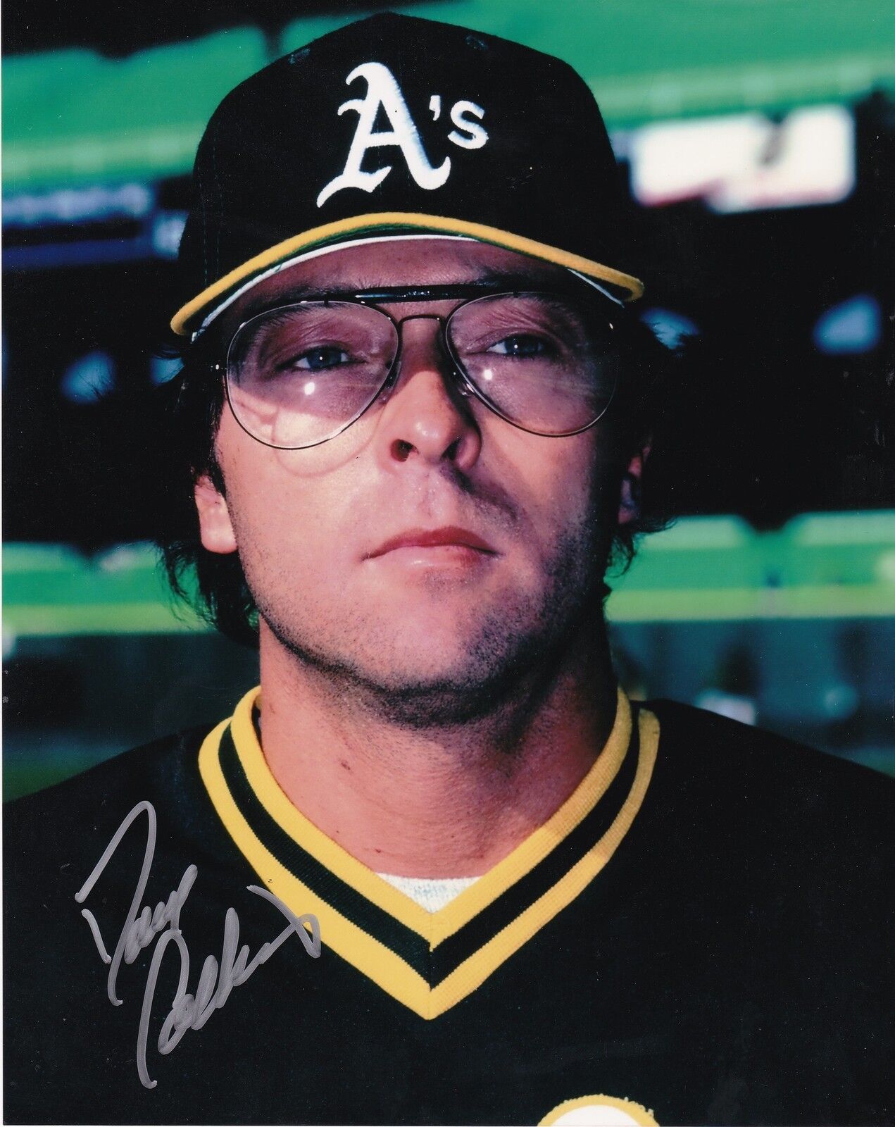 DAVE COLLINS OAKLAND A'S ACTION SIGNED 8x10