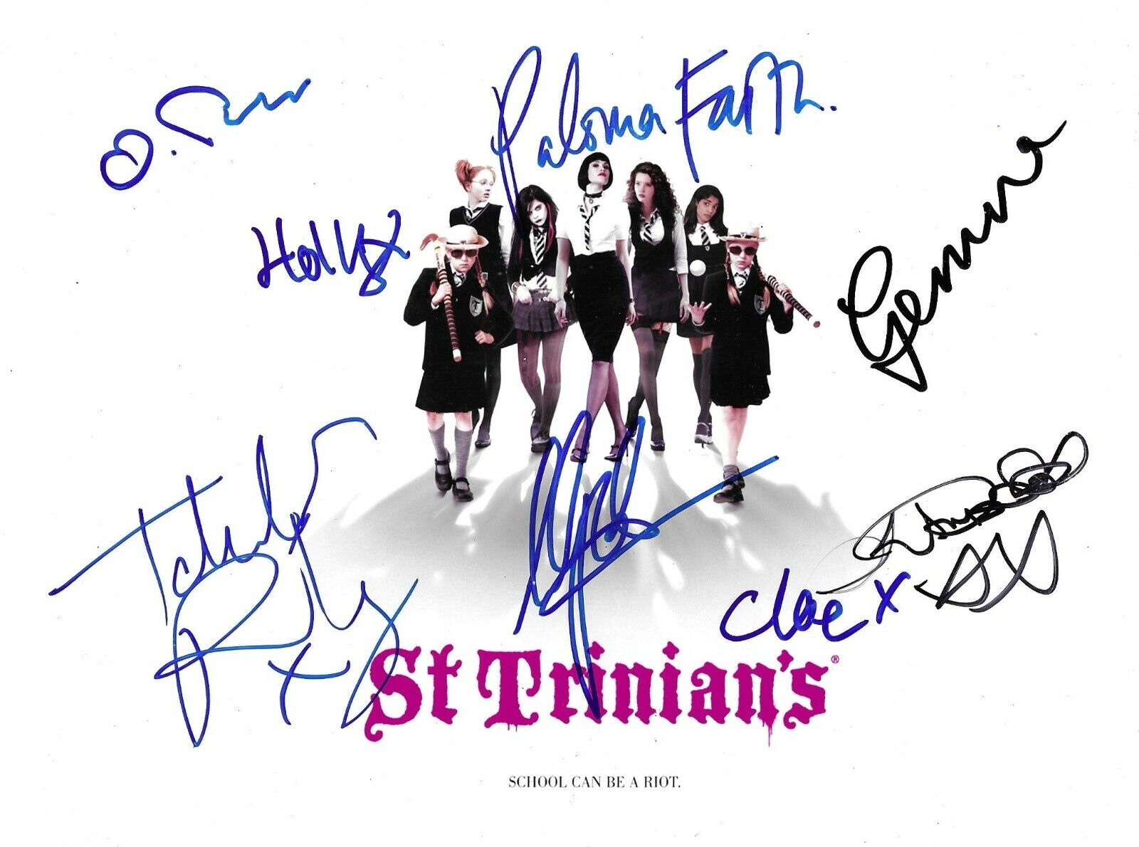 St Trinians Fully Signed 10x8 Photo Poster painting AFTAL *SIGNED BY 8*