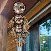 Diamond Painting Wolf Feather Wind Chime Hanging Pendant for Home Window Decor