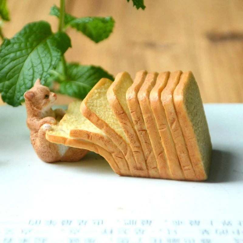 Creative Cute Little Animal Cat Figurine Ornament Simulation Food Dessert Cake Model Restaurant Bakery Home Decoration Gift