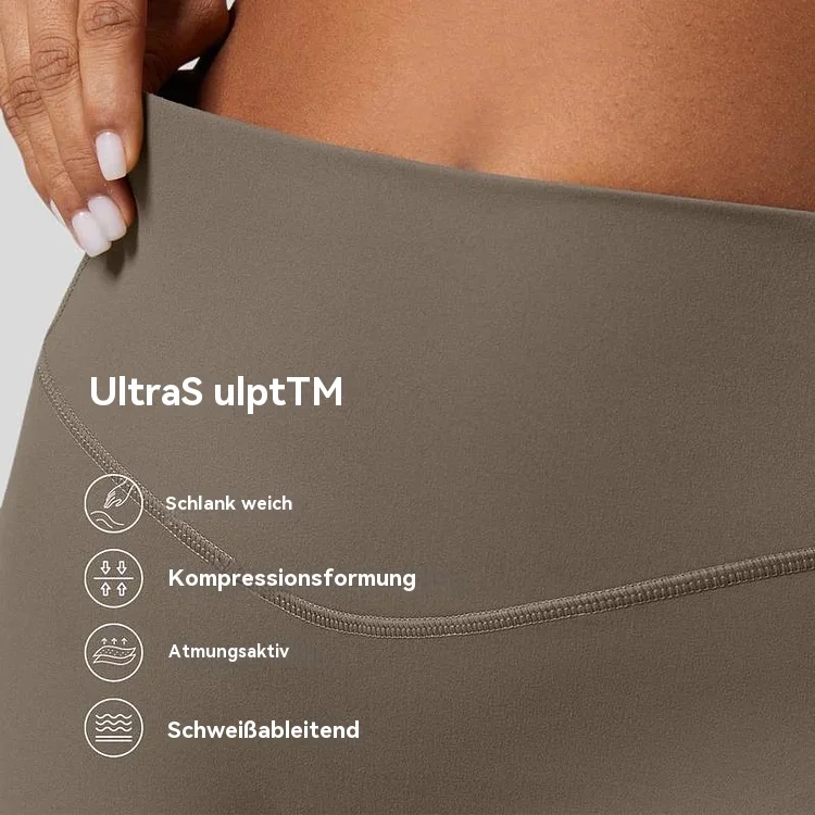 Hochgeschnittene, figurformende Leggings mit Bauchkontrolle und Seitentaschen