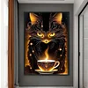Black Cat Coffee-11CT Stamped Cross Stitch 40*60cm(Big Size)