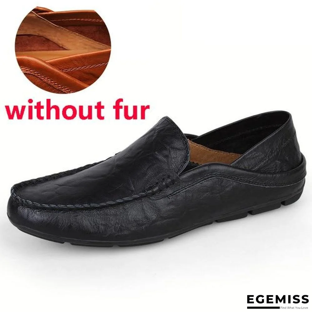 slip on casual men loafers mens moccasins shoes genuine leather men's flats shoes | EGEMISS
