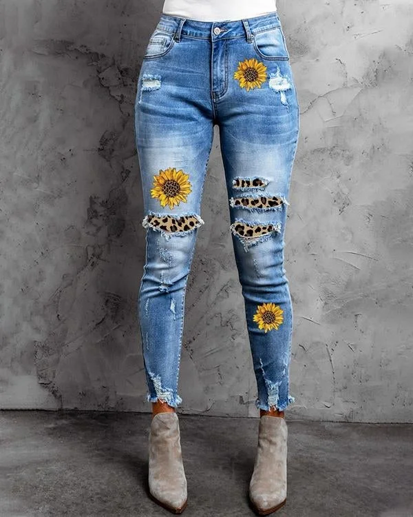 Sunflower Ripped Casual Jeans