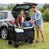 2-in-1 Wagons Carts Foldable 440lbs Capacity Folding Chair Cart with All-Terrain Wheels Beach Wagon for  Sports Garden Camping