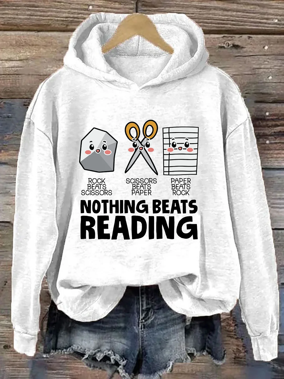 Rock Paper Scissor Reading Hoodie