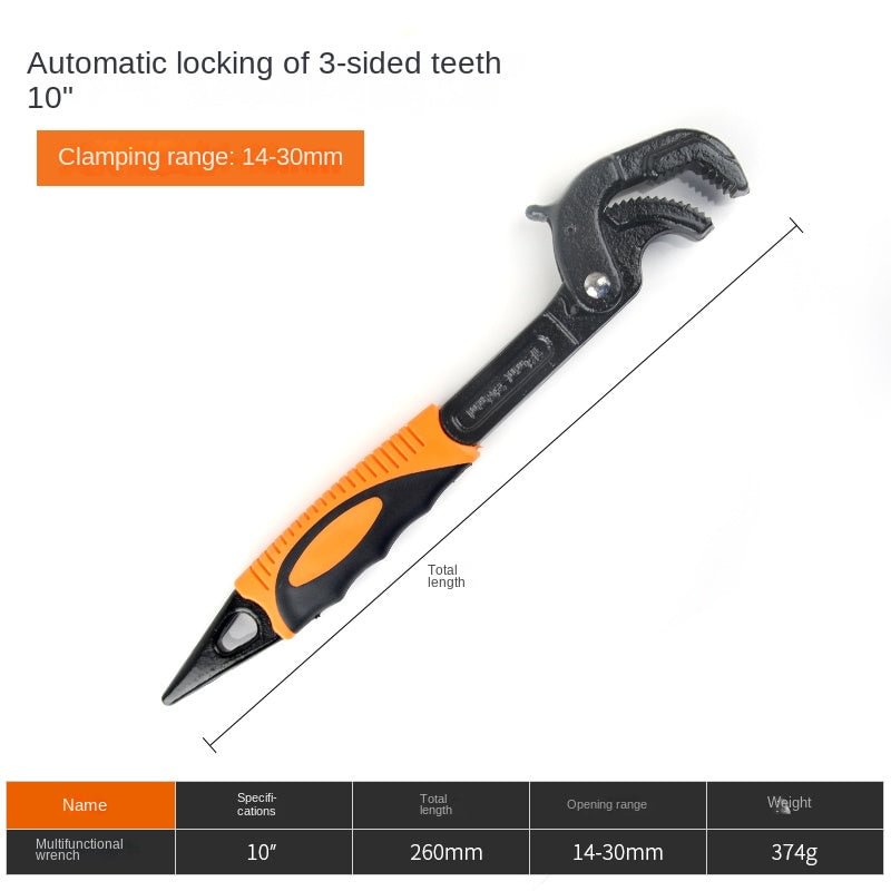 Adjustable wrench tool kit universal mouth tongs hardware of multi-functional bath smacked a full set of large openings