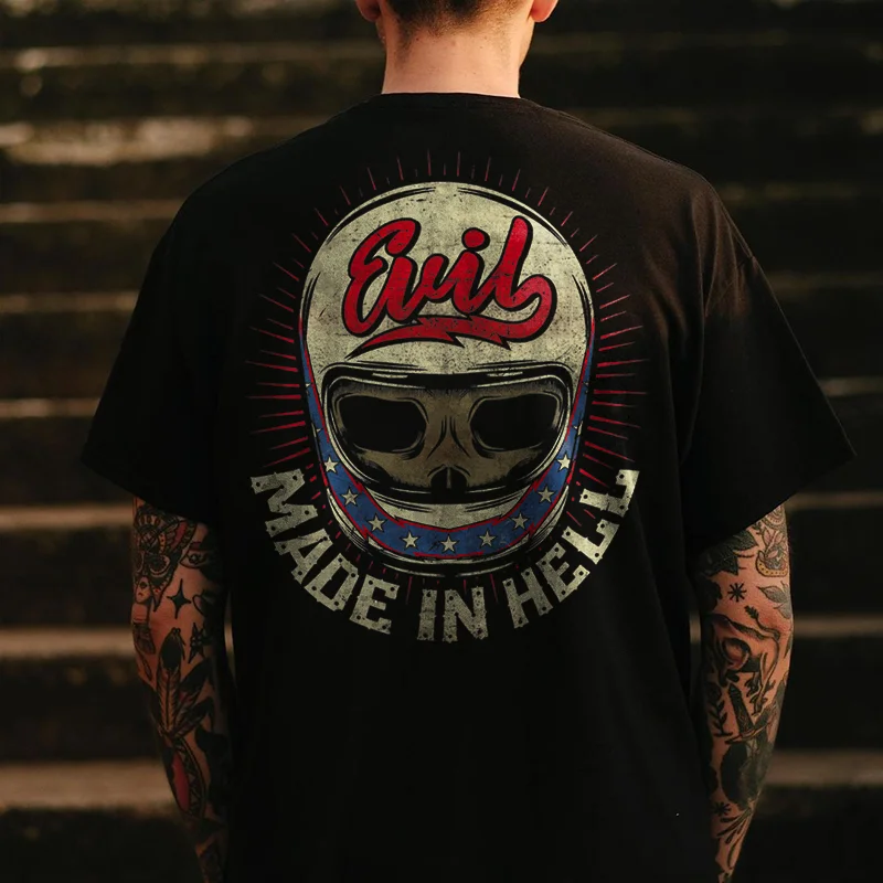 Skull made in hell t-shirt designer -  