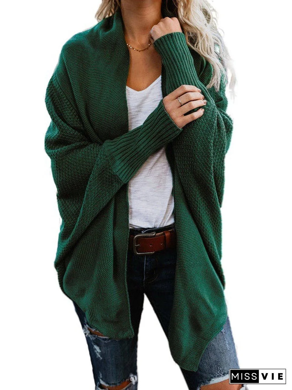 Women's Solid Color Stitching Long Sleeve V-neck Coat