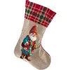14 Inch Large DIY Linen Diamond Painting Xmas Stocking Hanging Gift Candy Bag Kits(20x35cm)
